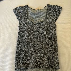 NATION smocked top, SIZE SMALL, blue, super cute, only worn once